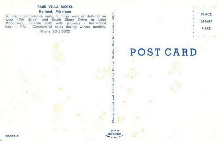 Park Villa Motel - Vintage Postcard (newer photo)